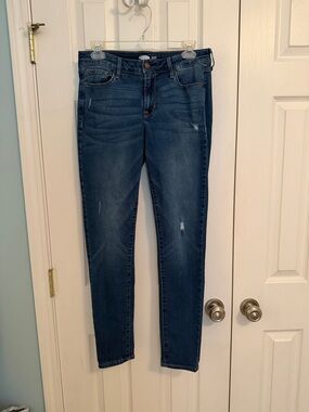 Old Navy Dark Blue Rockstar Super Skinny Jeans 8 long medium wash